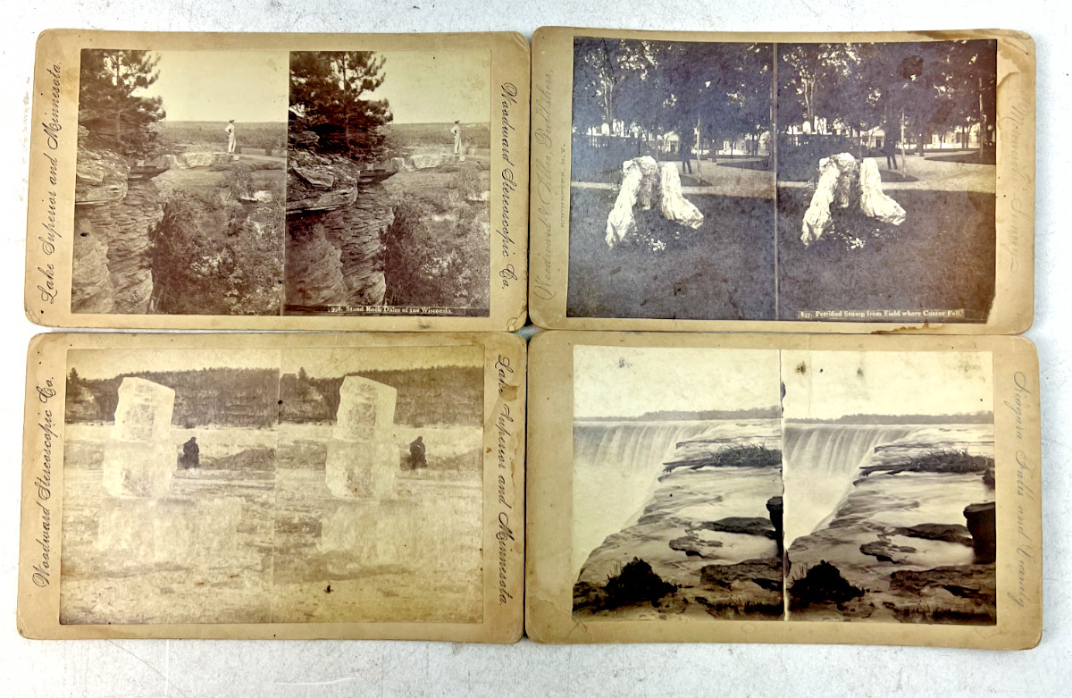 Antique Woodward Stereoscopic Co. Viewer Cards - Lot of 4