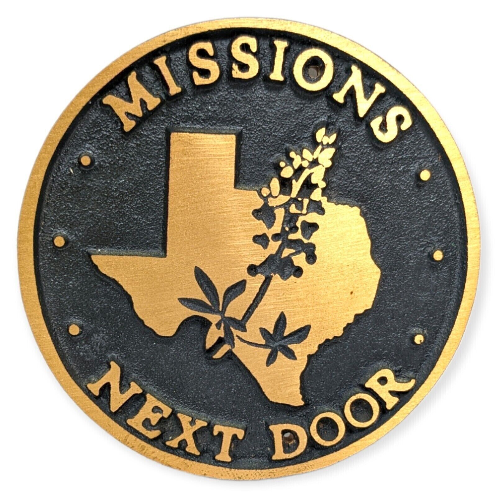 Missions Next Door Bronze Wall Plaque Medal Texas Christian House Medal Vintage