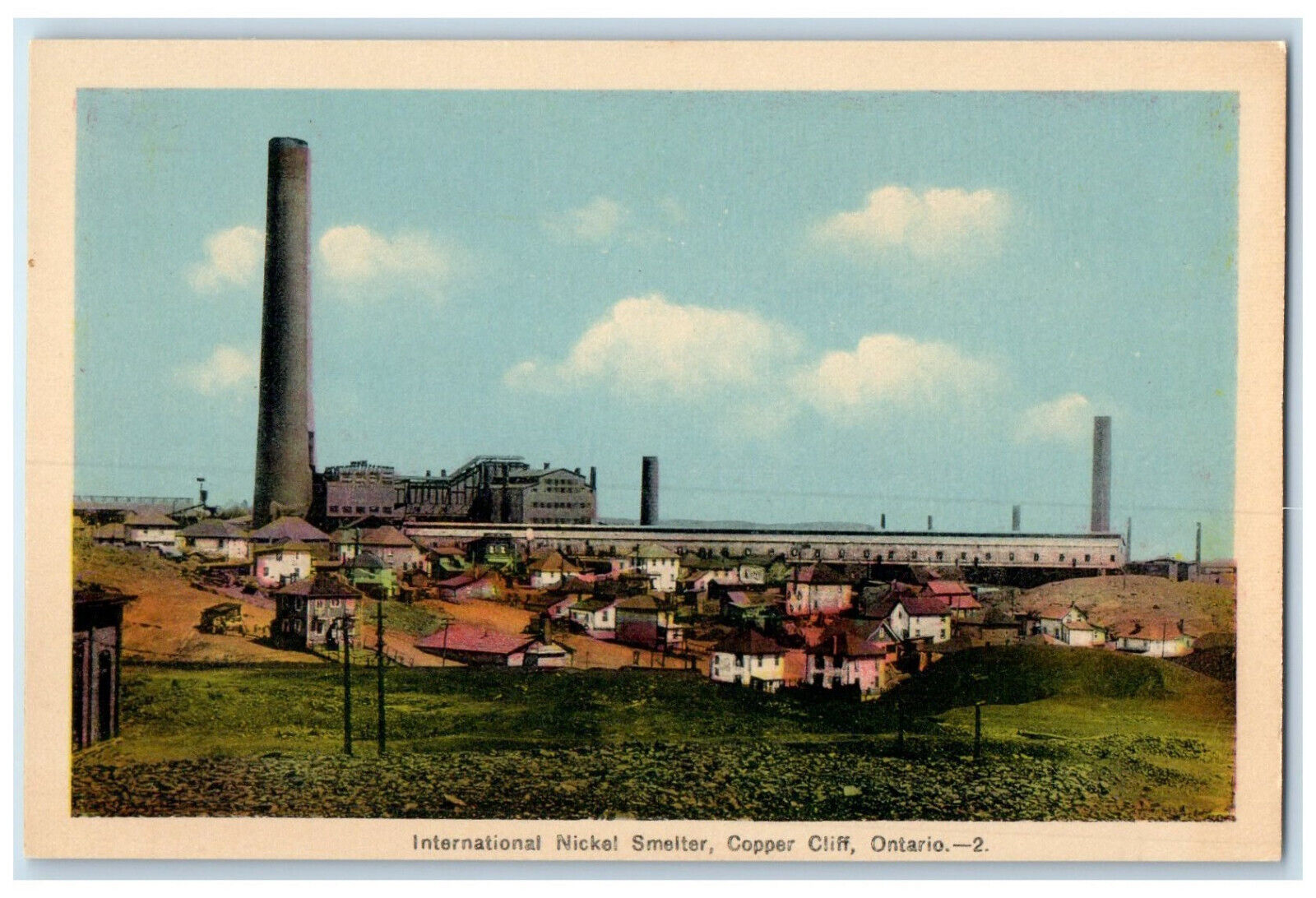 c1940's International Nickel Smelter Copper Cliff Ontario Canada Postcard