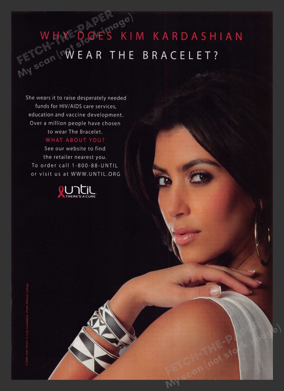 2000s HIV / Aids Awareness Kim Kardashian Celebrity Print Advertisement Ad 2008