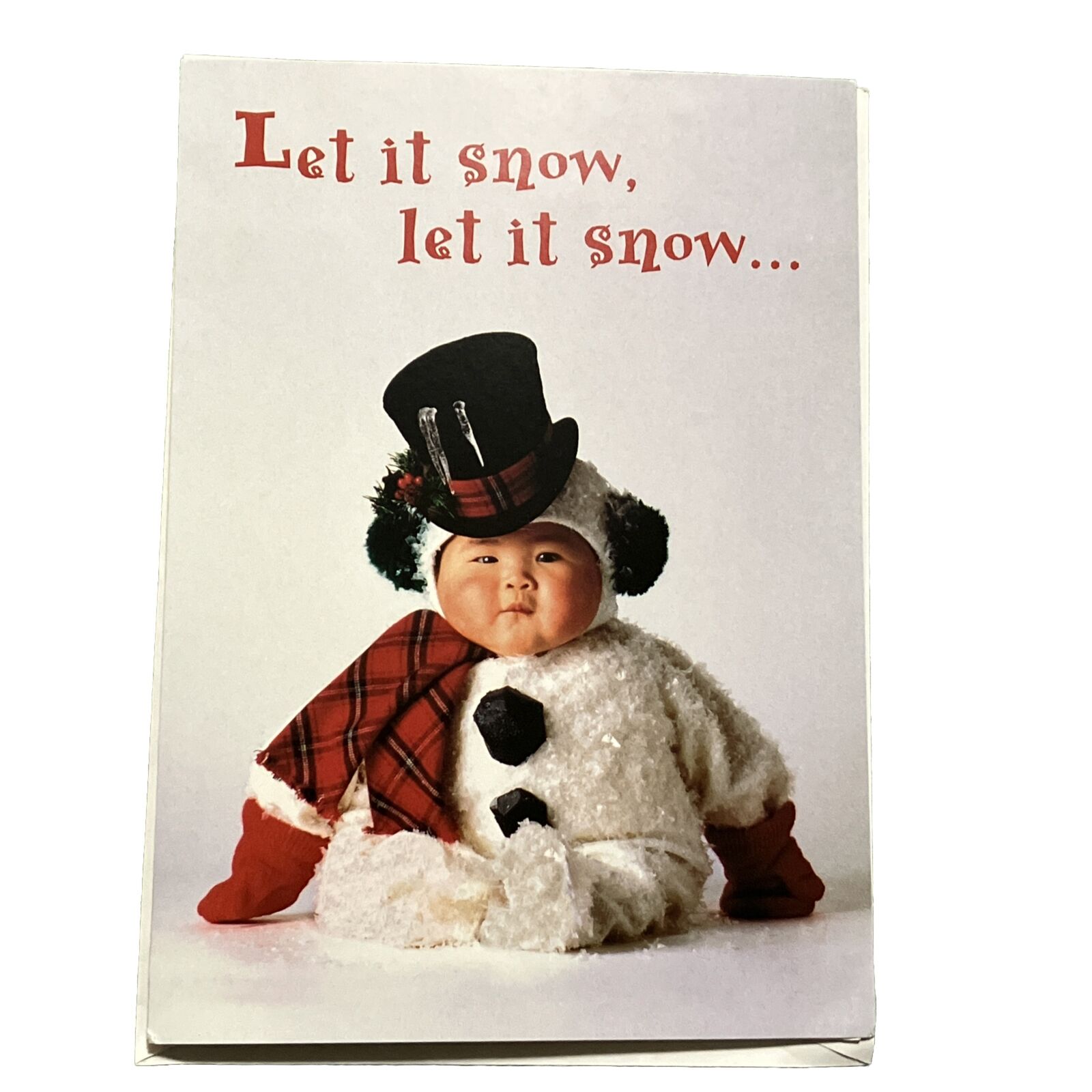 VTG 1997 Tom Arma Studio Inc. ADORABLE ASIAN BABY “Let It Snow” Christmas Card 