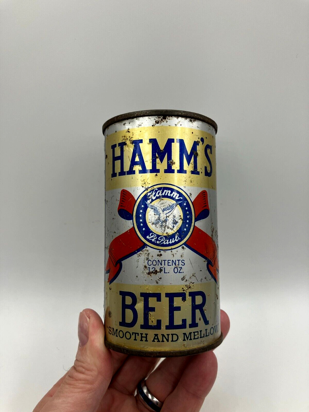 Nice 12oz HAMM\'S BEER (OI & IRTP) Flat Top Beer Can Theo Hamm St. Paul Minn.
