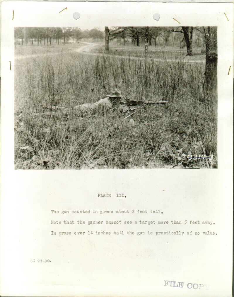 Browning M1919A1 Machine Gun useless in tall grass 8x10