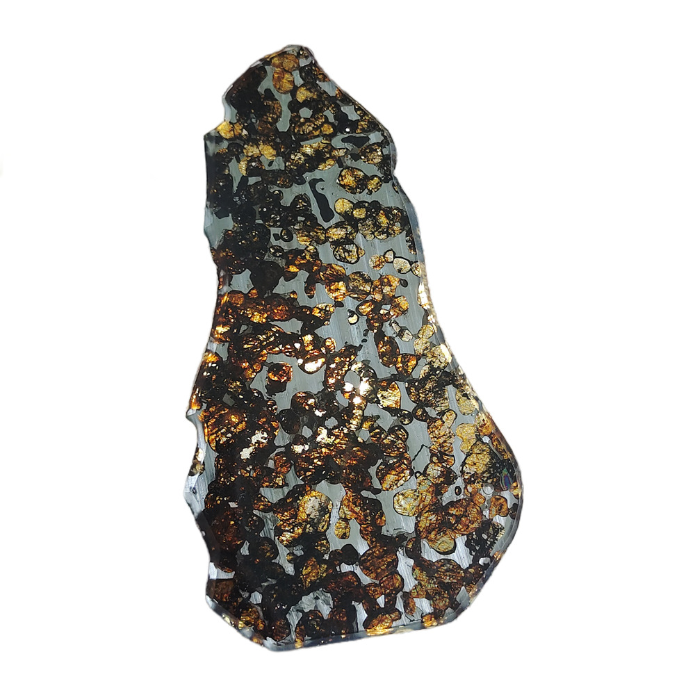 74.2g Seymchan pallasite Meteorite slice - from Russian TA309