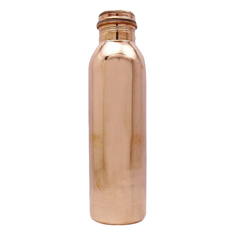 100% Pure Copper Water Bottle Smooth Finish Yoga Ayurveda Health Benefits 1000ML