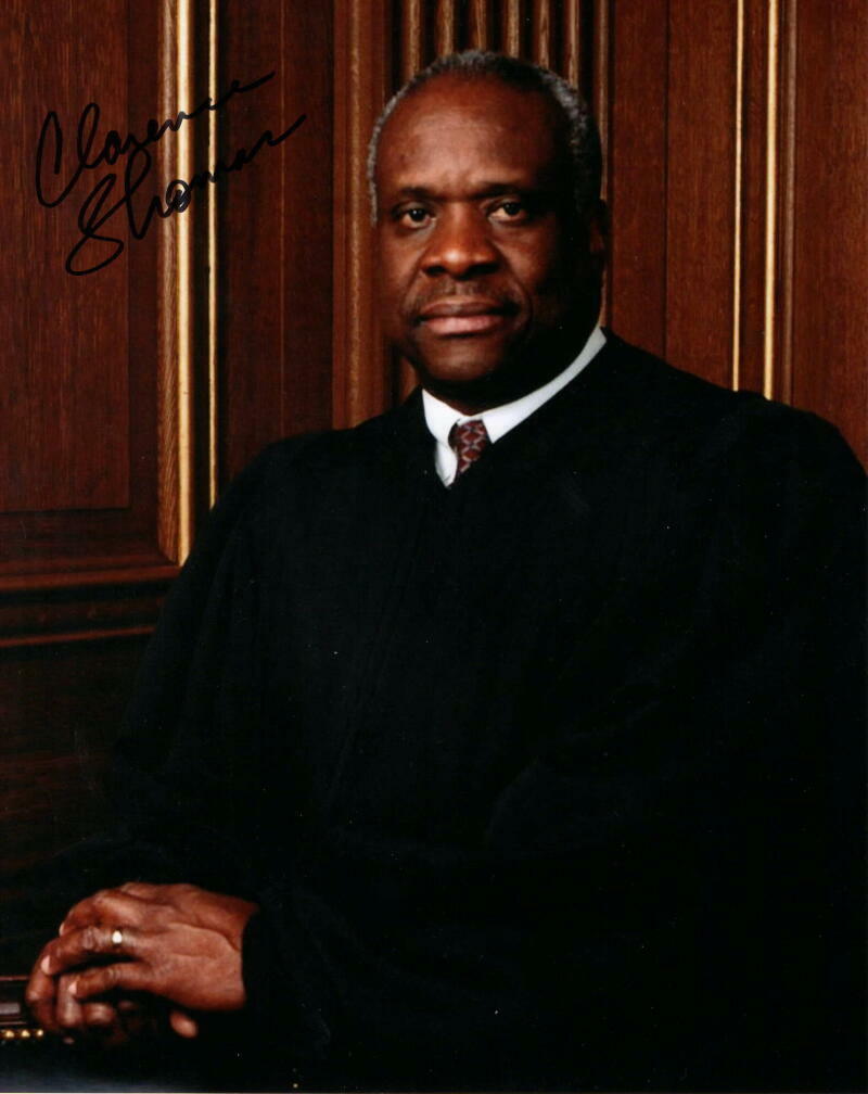 SUPREME COURT JUSTICE CLARENCE THOMAS SIGNED AUTOGRAPH 8X10 PHOTO - VERY RARE