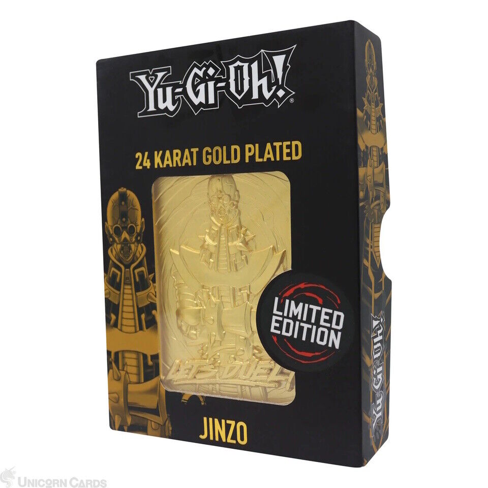 Yu-Gi-Oh Limited Edition 24K Gold Plated Collectable Metal Card - Jinzo ::