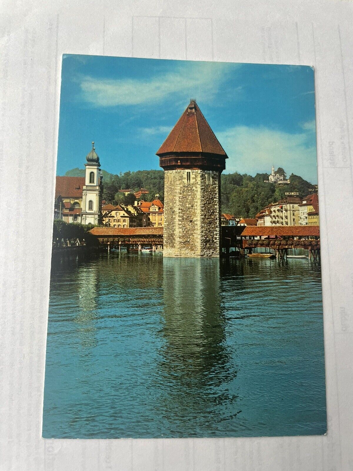 Luzern Jesuitenkirche  Wasserturm Kappellbrucke Postcard Rppc