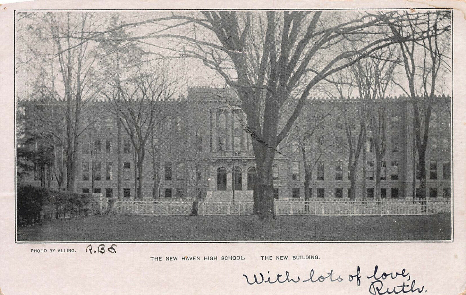 The New Haven High School, New Building, New Haven, CT, Postcard, Used in 1904