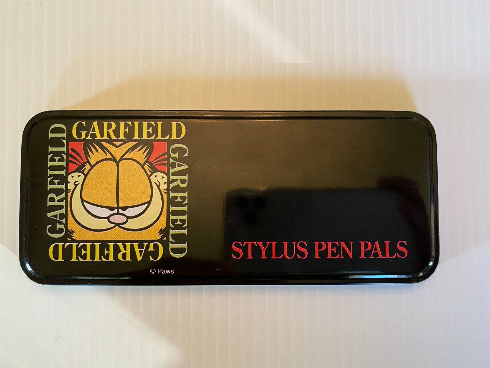 Rare Vintage Paws Garfield Stylus Pen Pals Black Lacquer Gold Pen Jim Davis 