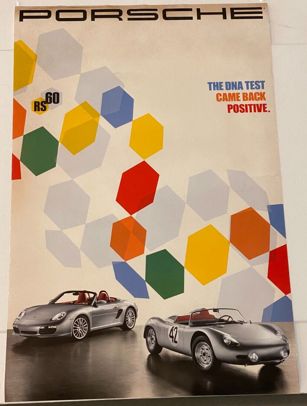 RARE - RS60 The DNA TEST CAME BACK POSITIVE Showroom Poster 38”x25” Porsche