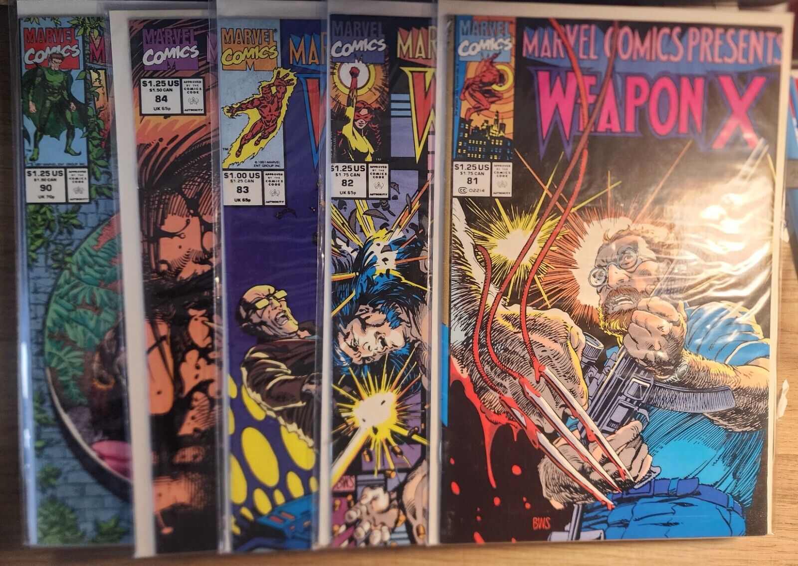 MARVEL COMICS PRESENTS Weapon X 81 82 83 84 90 BWS Wolverine 