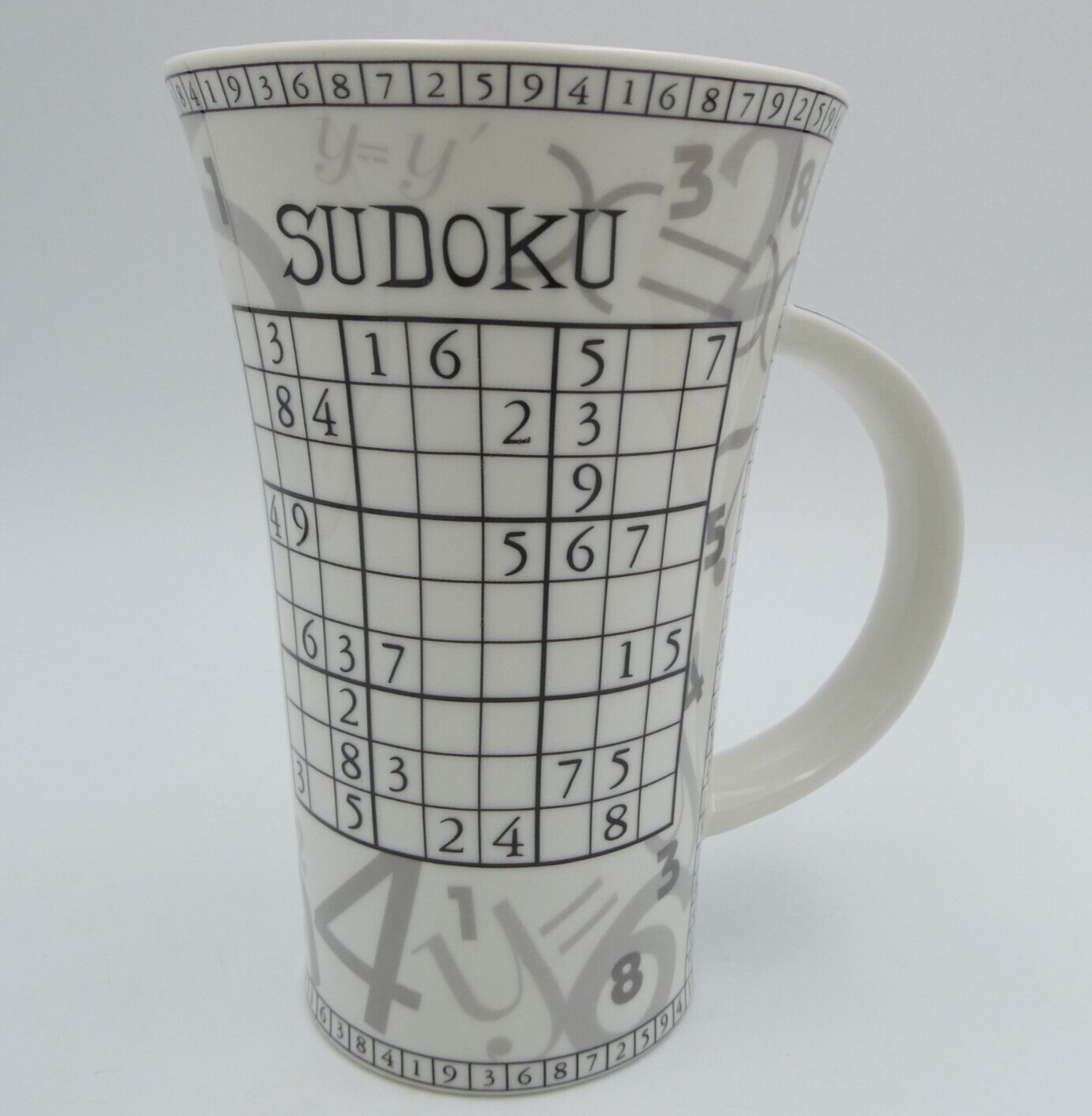 Sudoku Puzzle Tall Latte Mug  Dunoon Bone China How to Play Origins England