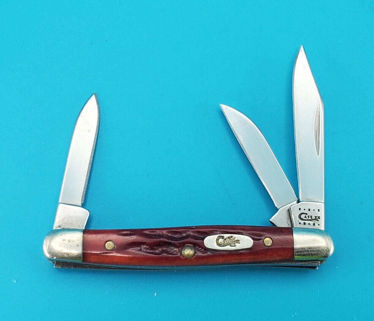 CASE XX 6327 SS Tiny Stockman Red Bone Folding Pocket Knife