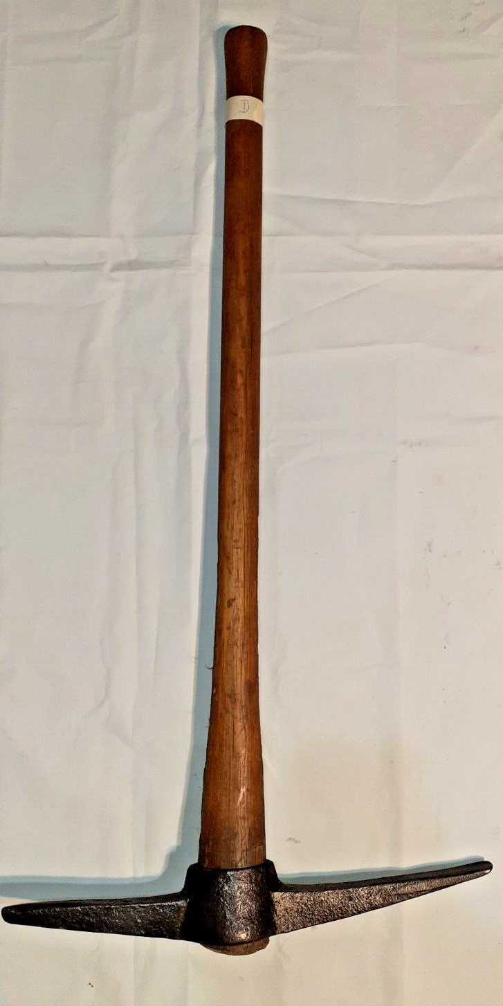WI Barn Antique Double Sided Cast Iron Railroad Pick Axe Miners Tool  34.5\