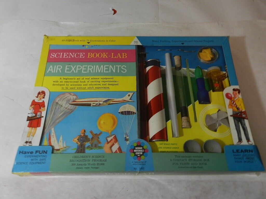 VINTAGE 1963 ALLIS-CHALMERS SCIENCE BOOK-LAB AIR EXPERIMENTS KIT-VINTAGE SCIENCE