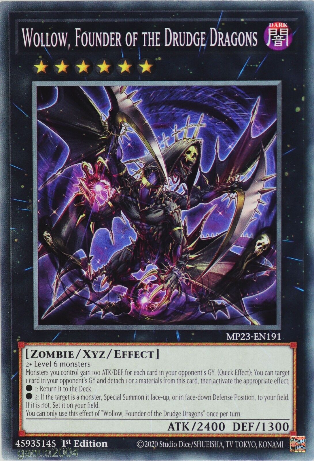 YuGiOh Wollow, Founder of the Drudge Dragons MP23-EN191 Common 1st Edition