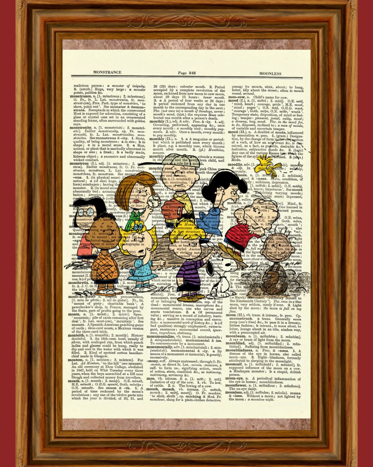 Charlie Brown Peanuts Dictionary Art Print Picture Poster Snoopy Lucy Sally