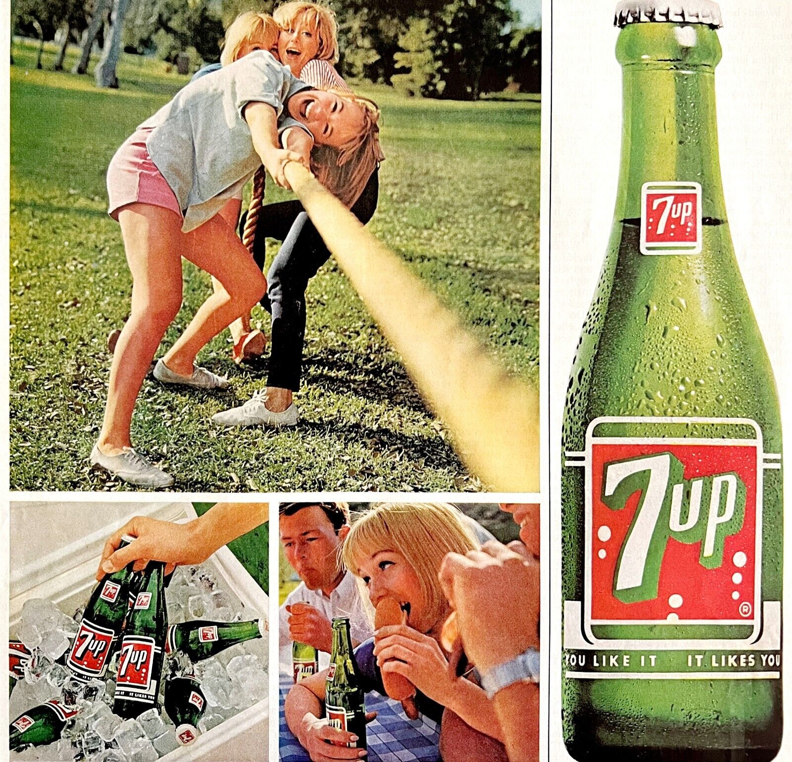 7 Up Where There\'s Action 1965 Advertisement Soda Pop Beverage DWII1