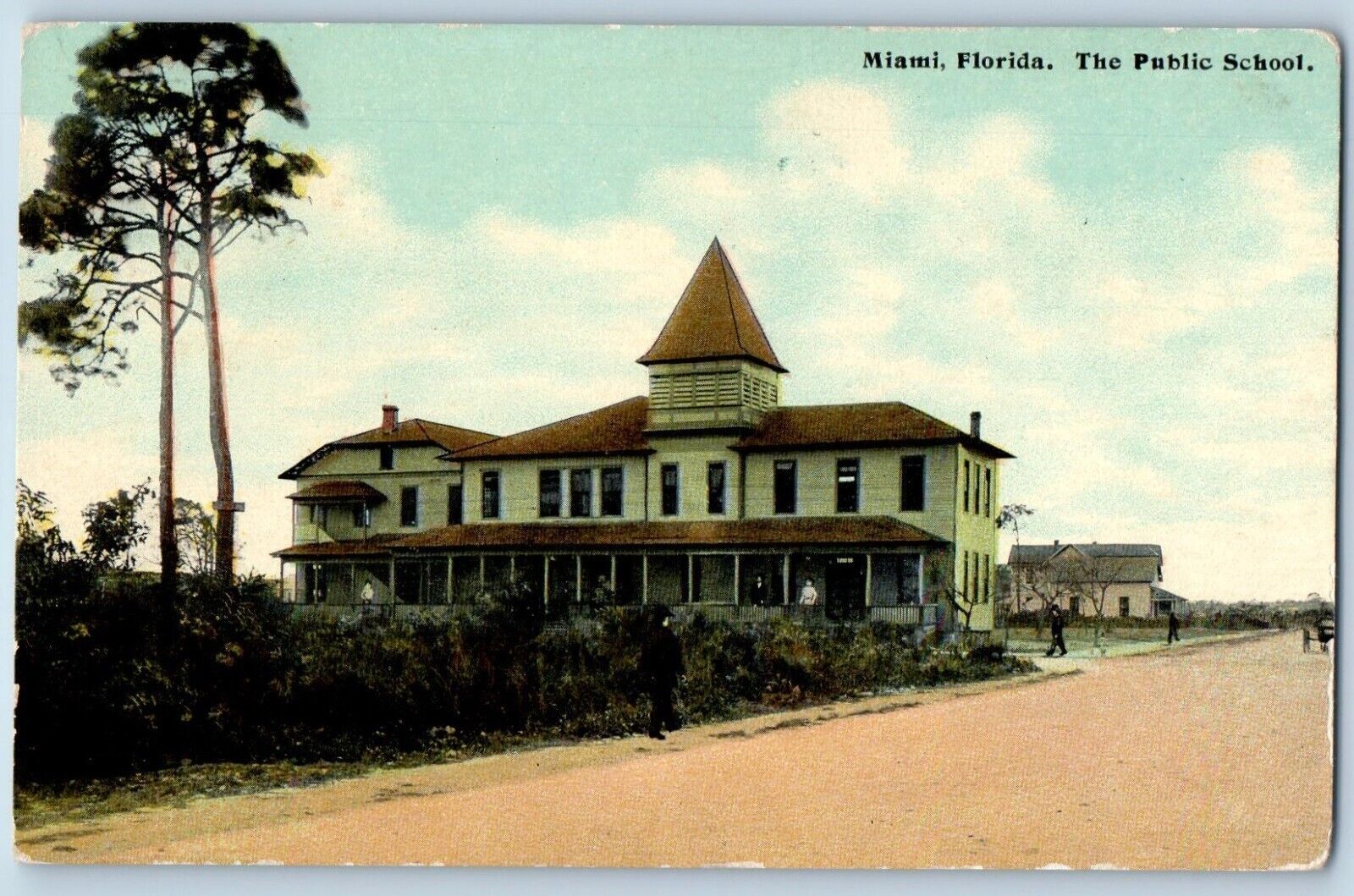 Miami Florida FL Postcard Public School Exterior Building c1912 Vintage Antique