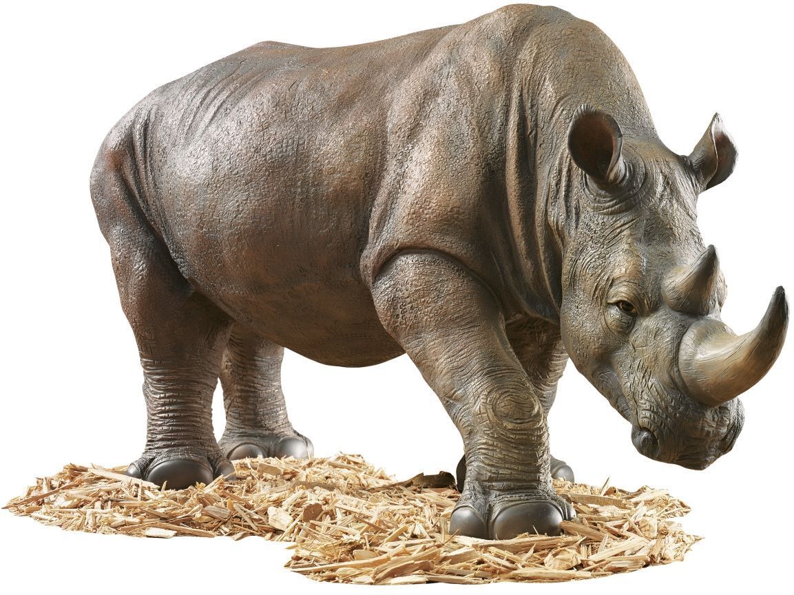 African Plains Wildlife Safari Rhinoceros Garden Home Rhino Sculpture Statue