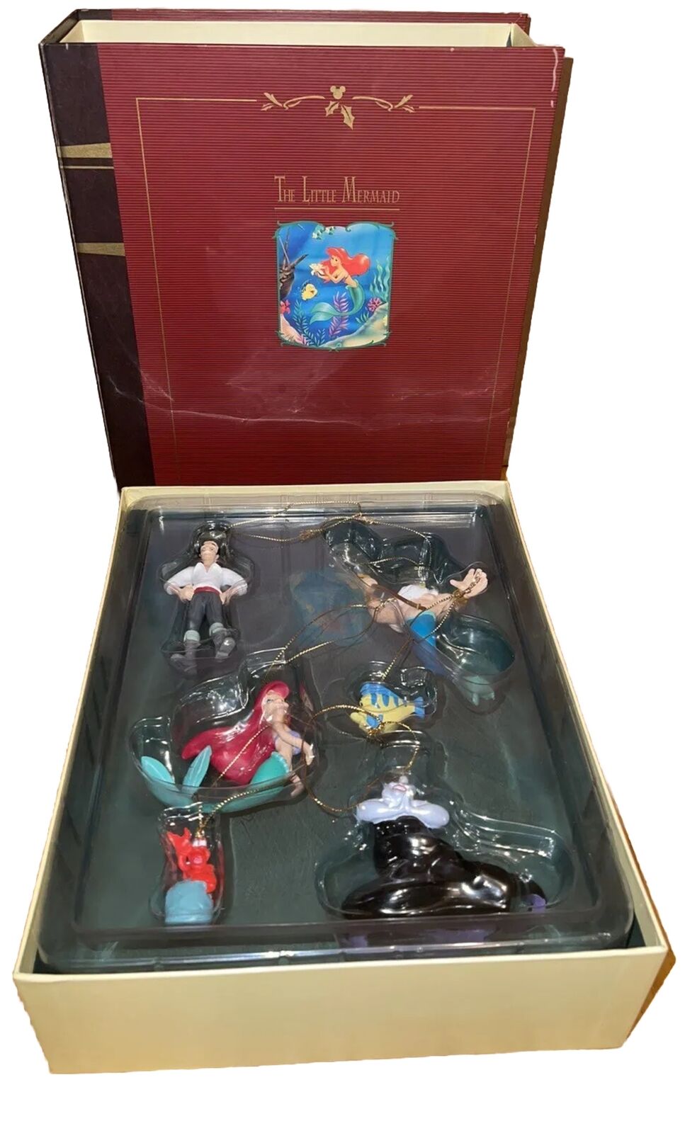 Vtg  Disney Storybook Little Mermaid ￼ 6 Christmas Ornament set
