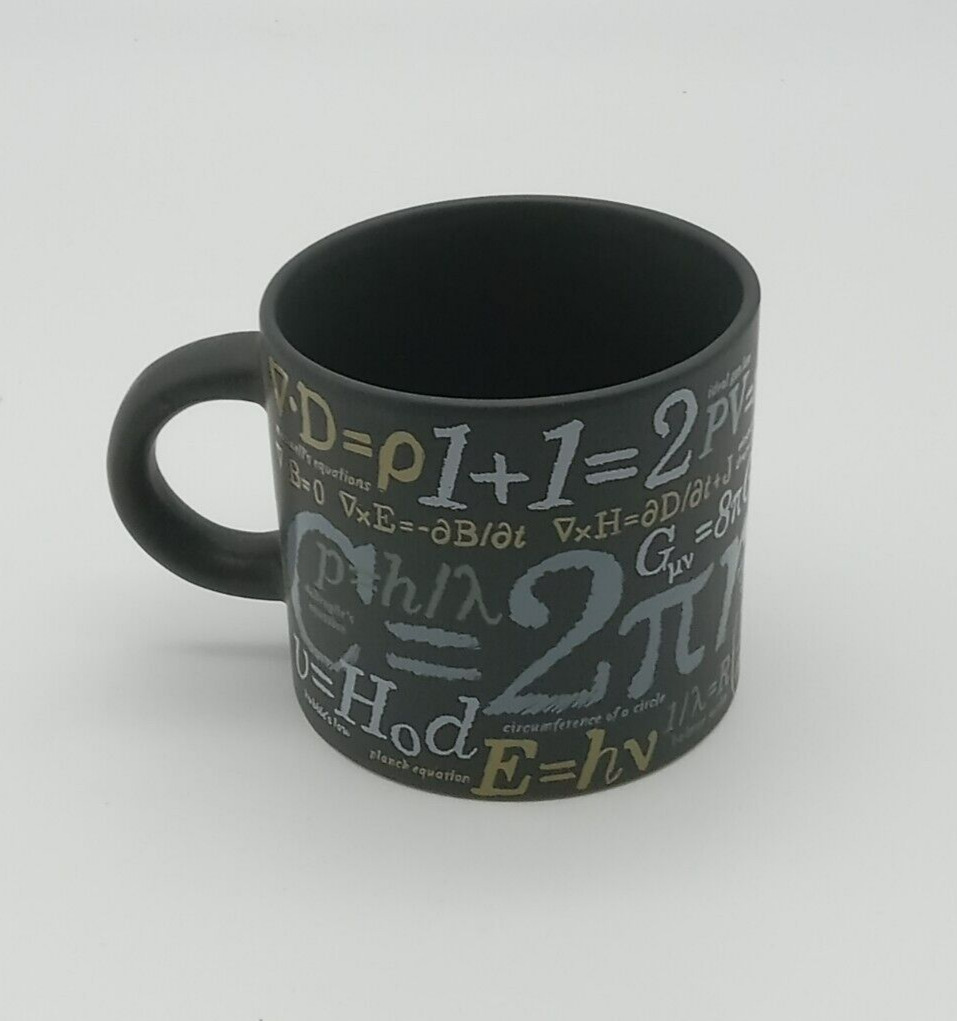 UNEMPLOYED PHILOSOPHERS GUILD Math Formulas Tea Coffee Mug, 2015, NEW