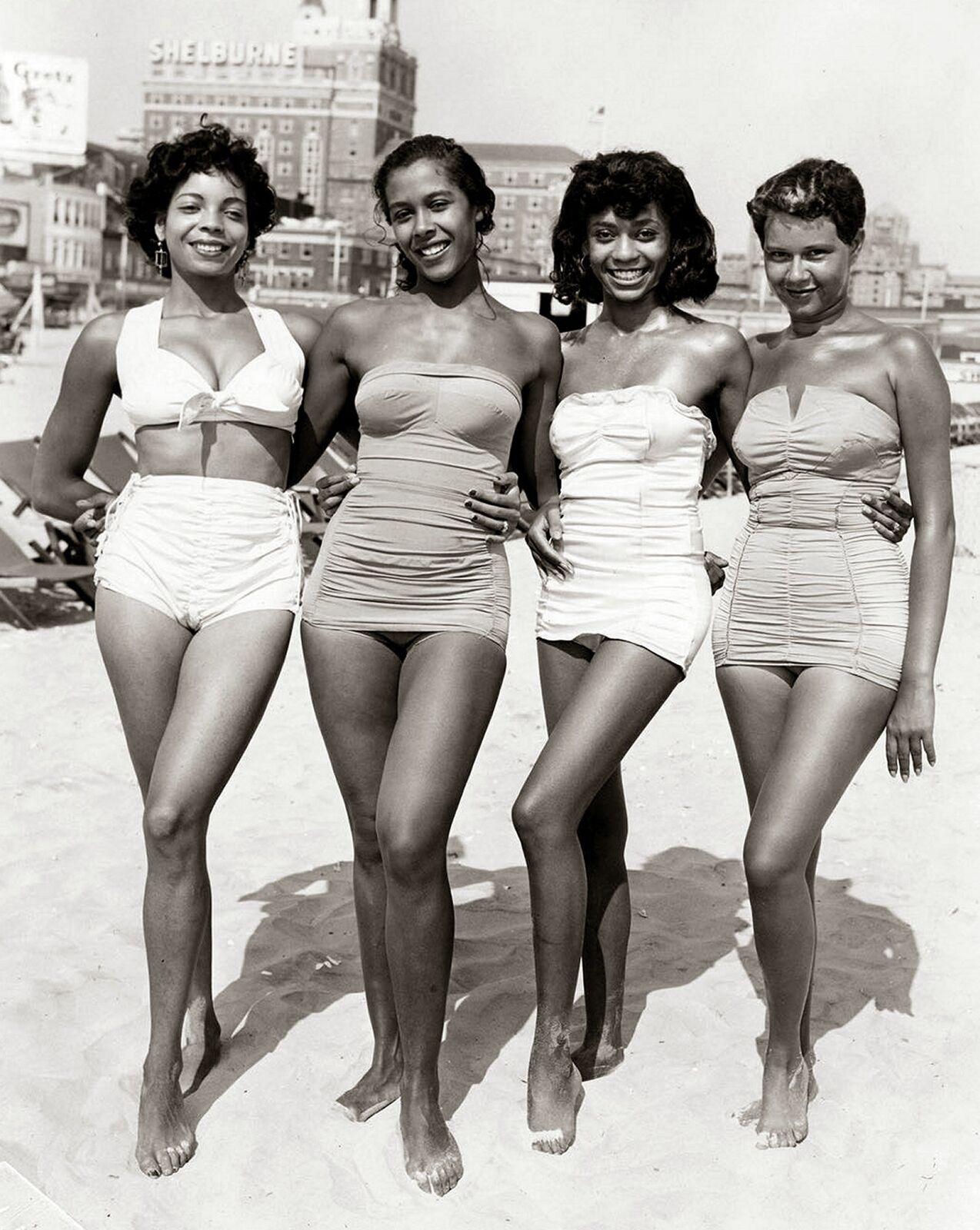 1950s Young Women at Segregated Beach in Atlantic City  PHOTO  (220-U)