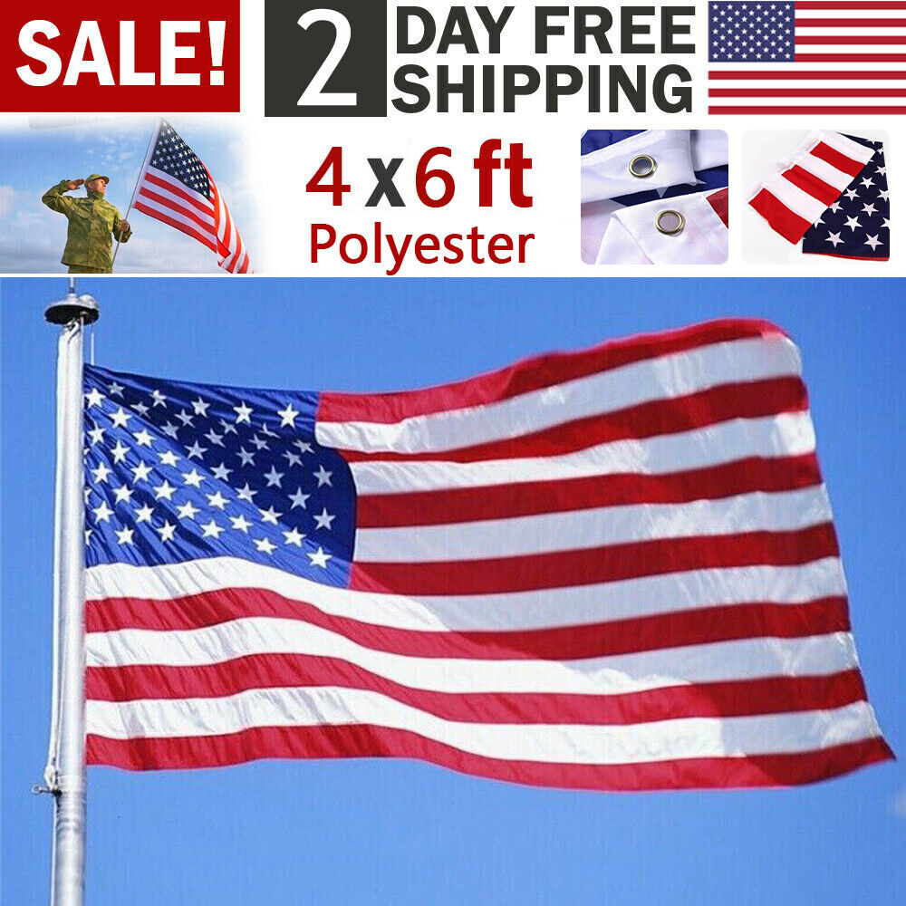 4X6FT USA US Flag Patriotic Stars American Flag With Grommets United States Flag