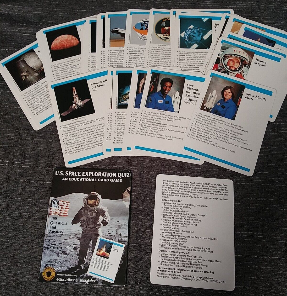 US Space Exploration Quiz Card Game Educational Smithsonian Complete Homeschool
