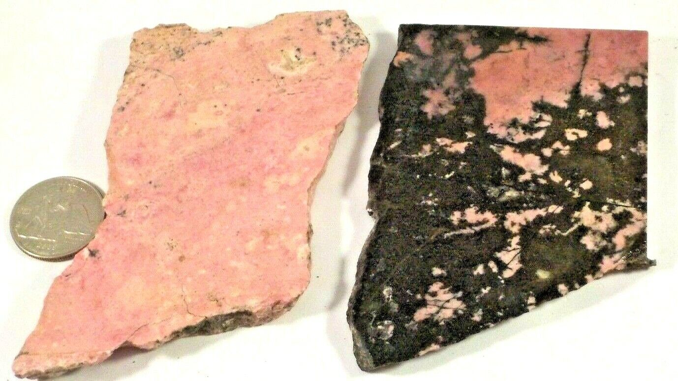 2 Beautiful Very Different Rhodenites 1st Picture Wet Total 7.8 Ounces #3016