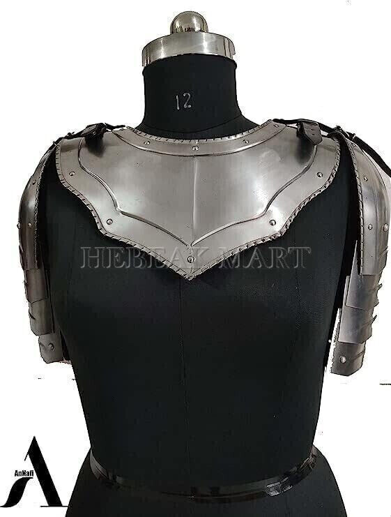 Medieval Iron Gorget with Pauldrons Gothic Gorget Spaulders Arm Shoulder Guard