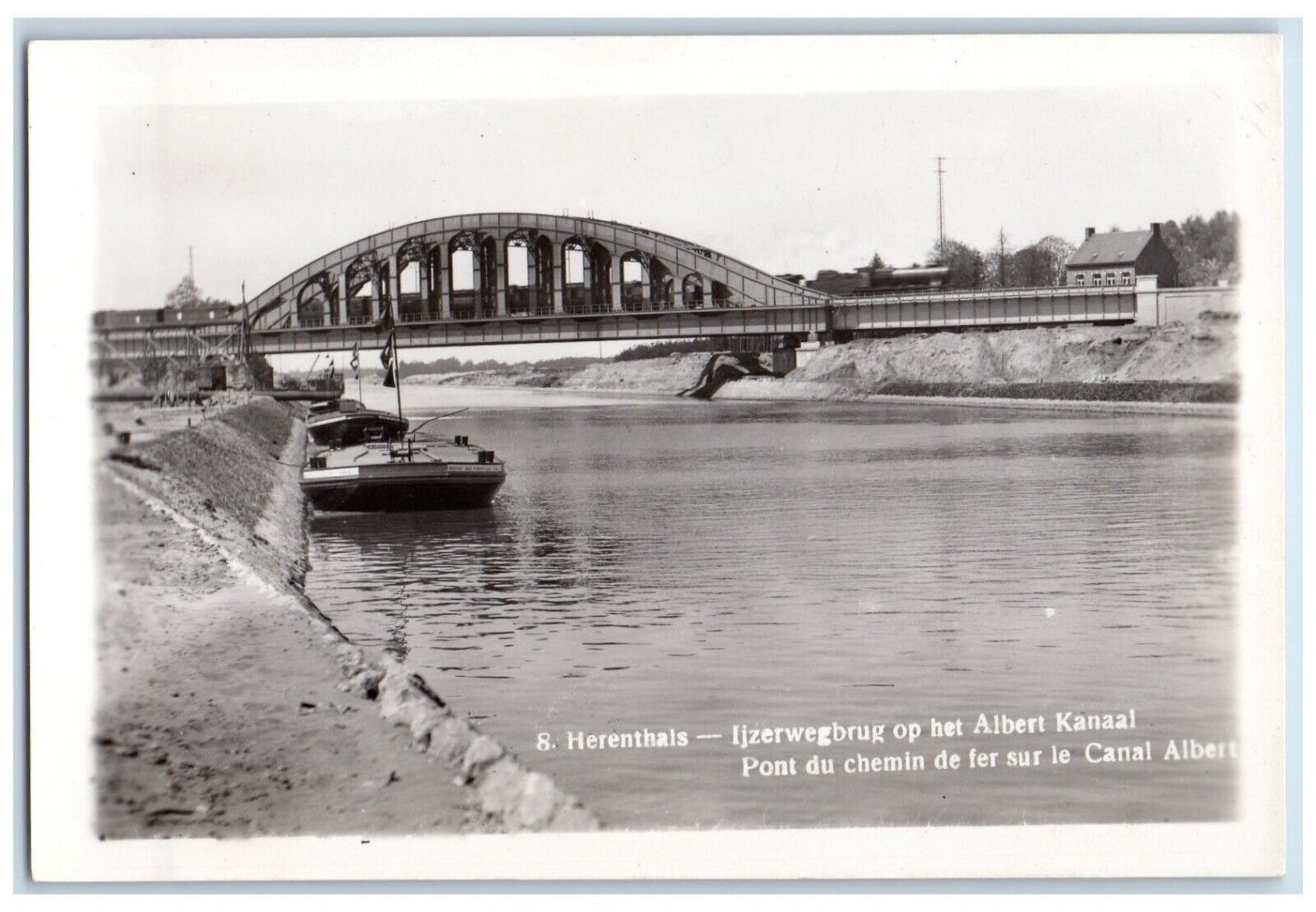 c1940's Albert Canal Train Bridge Lierseweg View Belgium RPPC Photo Postcard
