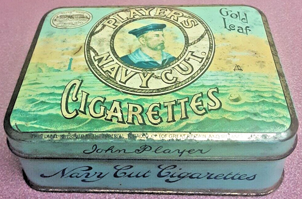 VINTAGE \'PLAYER\'S NAVY CUT Cigarettes\' - Advertising Tobacco Tin EMPTY