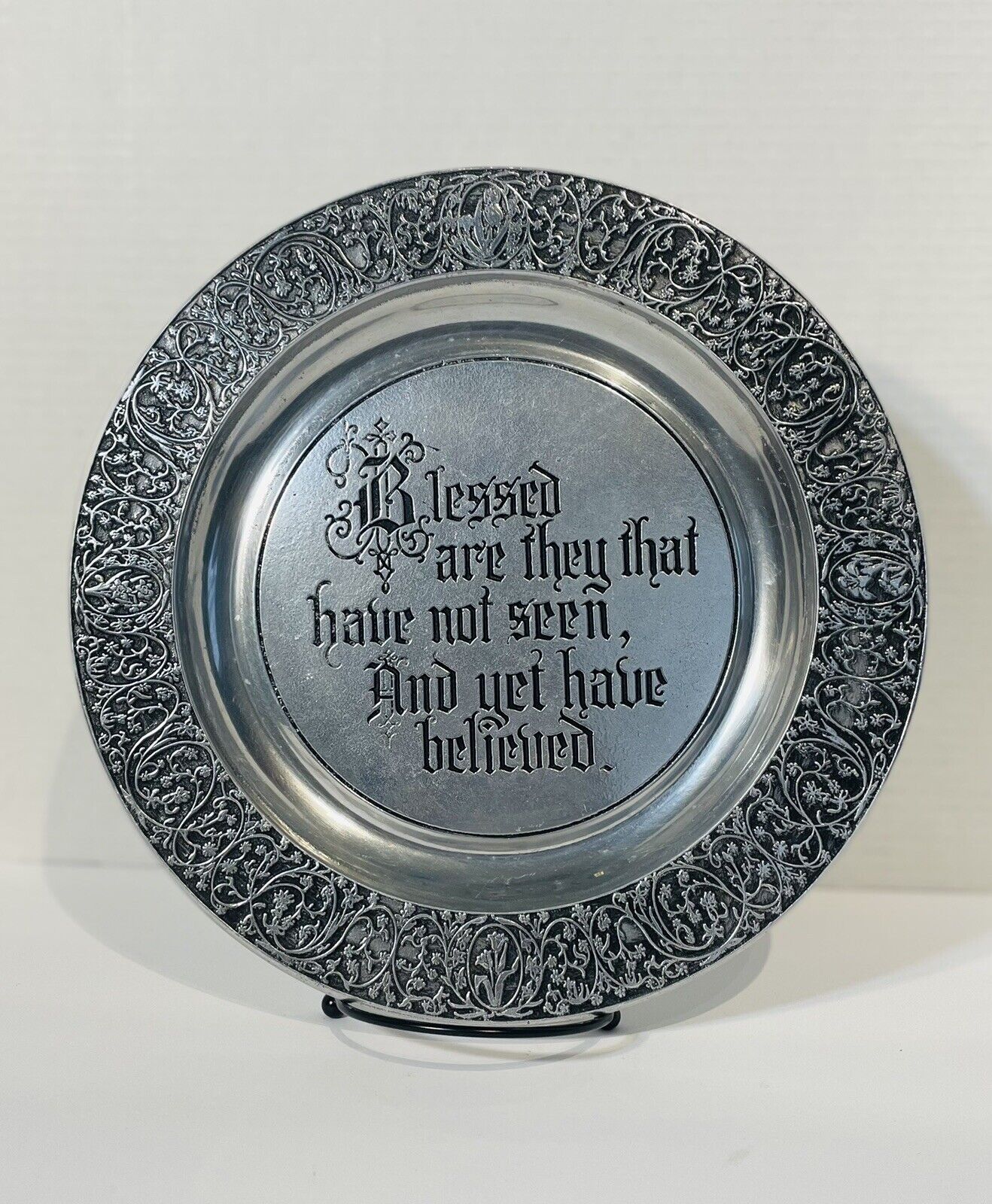 Wilton Columbia PA Pewter Plate Large 11” Blessed Christian Religious Gift Rare