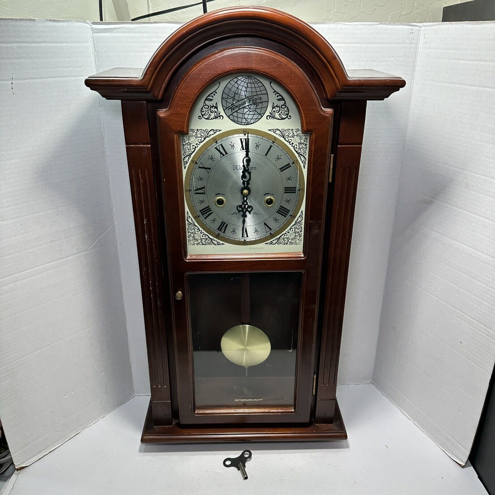 Waltham Tempus Fugit 31 Day Chiming Clock With Key Vintage Clock 