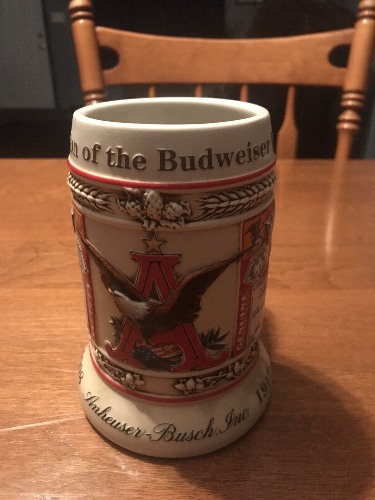 Budweiser Evolution of the Label - 1999 State Convention Beer Mug Stein