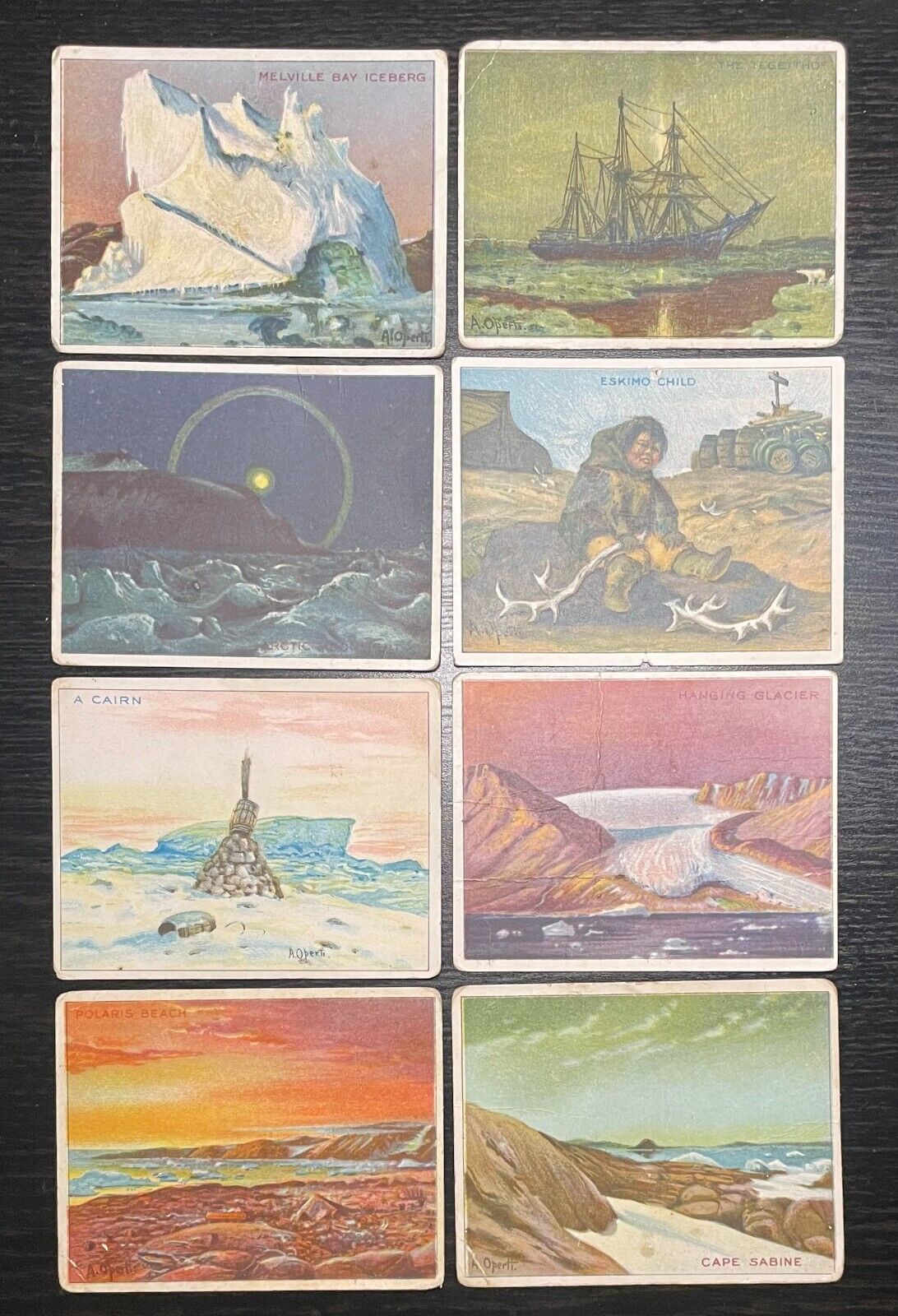 ARTIC SCENES 1910 HASSAN TOBACCO CARDS - 8 CARDS