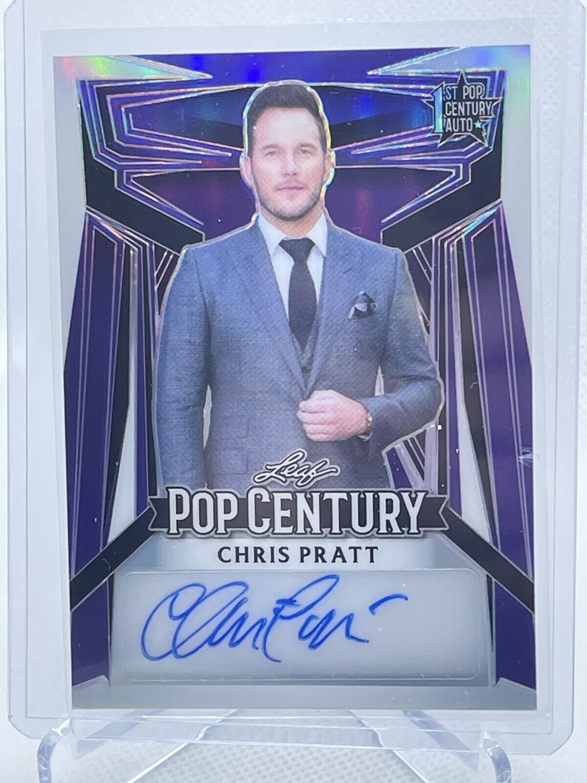 Chris Pratt 2023 Leaf 1st Pop Century Auto Purple 1/1 Avengers Parks And Rec