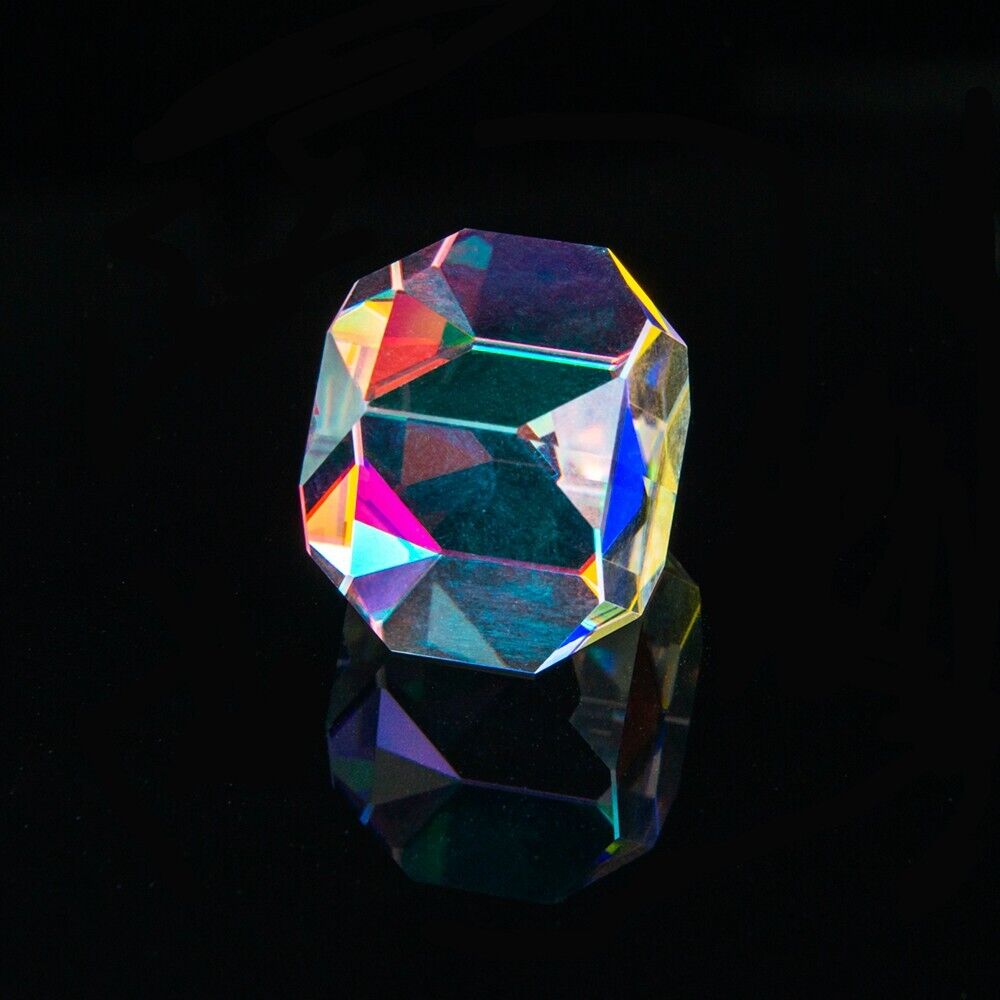 1pcs 20mm RGB X Prism Cross Dichroic Physics Teaching Polyhedron Rainbow Lens