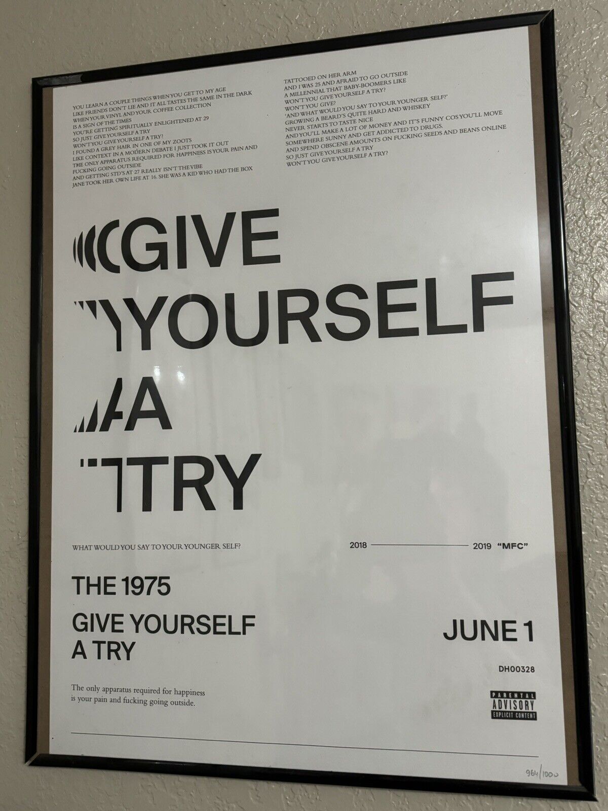 The 1975 Give Yourself A Try Poster *Authentic* A2 size 