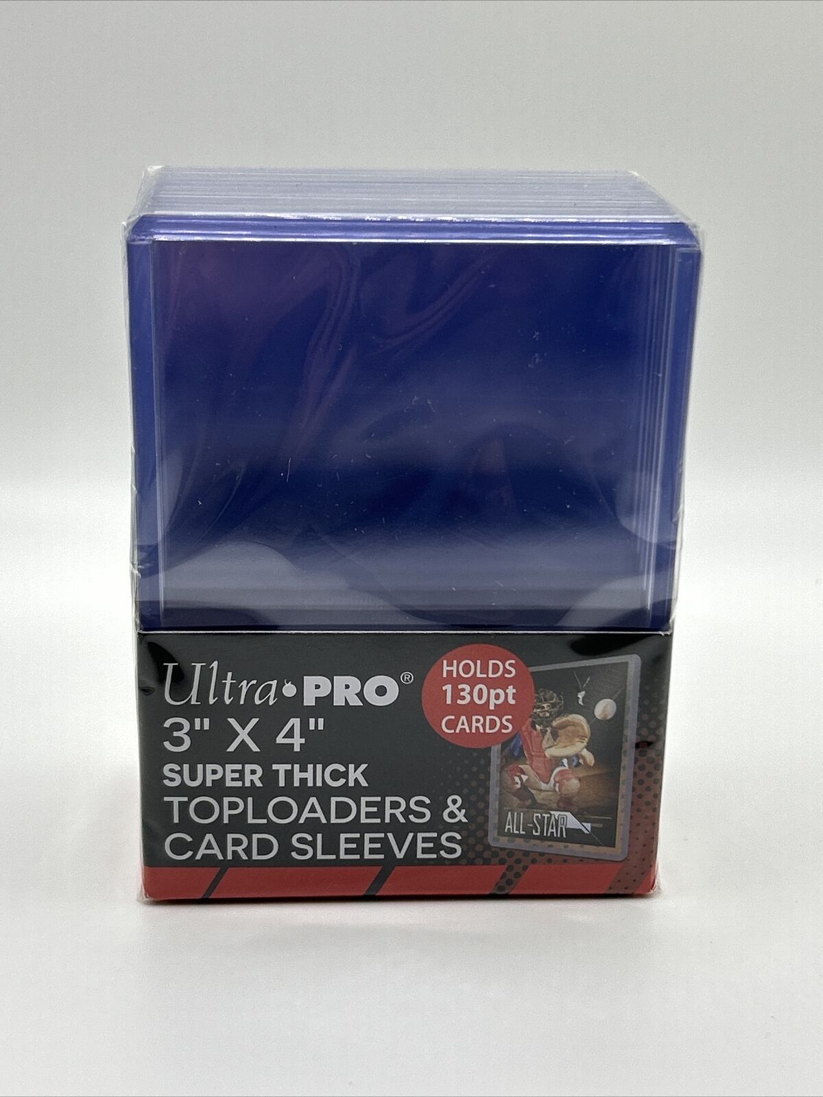 Ultra Pro 3X4 Super Thick Toploaders 130pt Point 1 Pack of 10 WITH SLEEVES
