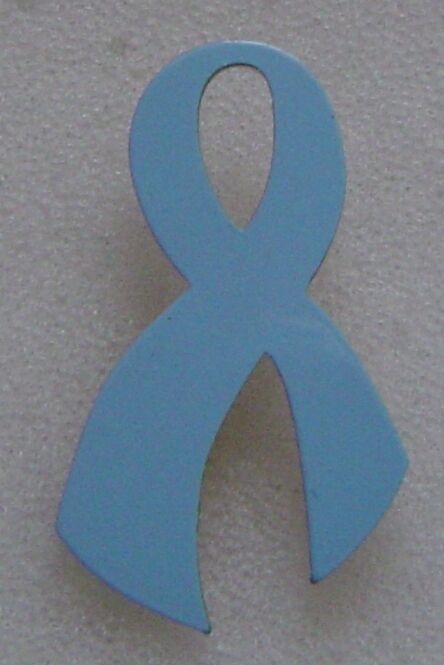 Prostate Cancer Awareness light blue ribbon pin, made in USA