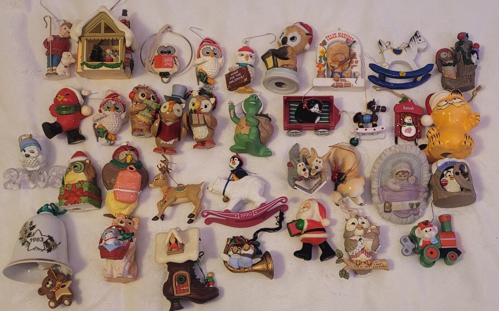 HUGE MIXED LOT ~ 35 Christmas Ornaments Mostly HALLMARK Lots Of OWLS ~ ALL MINT