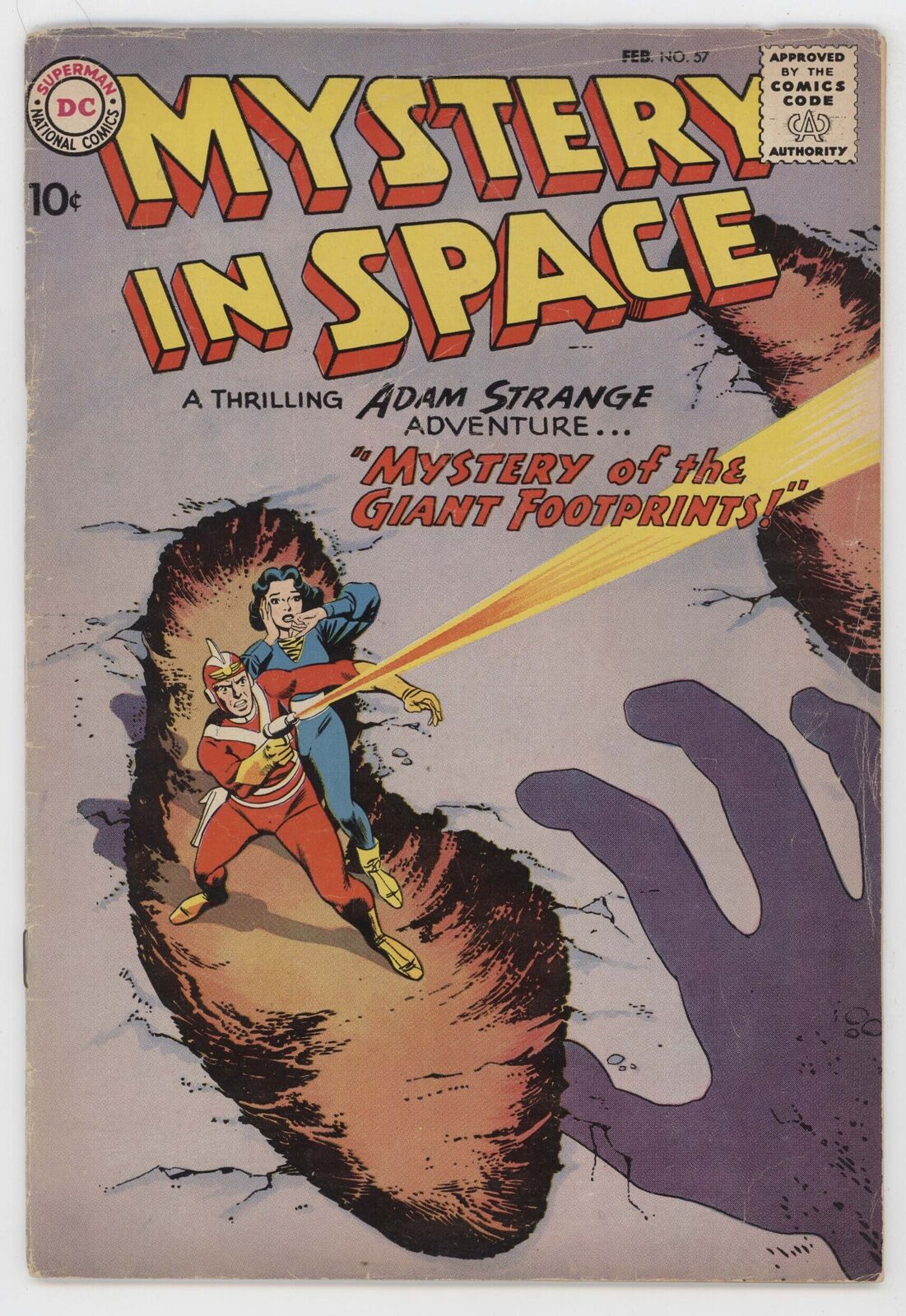 Mystery In Space 57 DC 1960 VG Gil Kane Adam Strange Giant Footprints