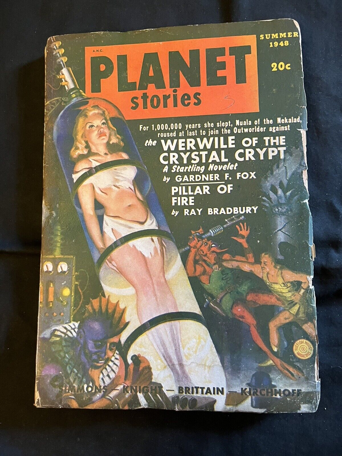 Planet Stories, V3#11, Summer 1948 Pulp, Great GGA Bondage Cover