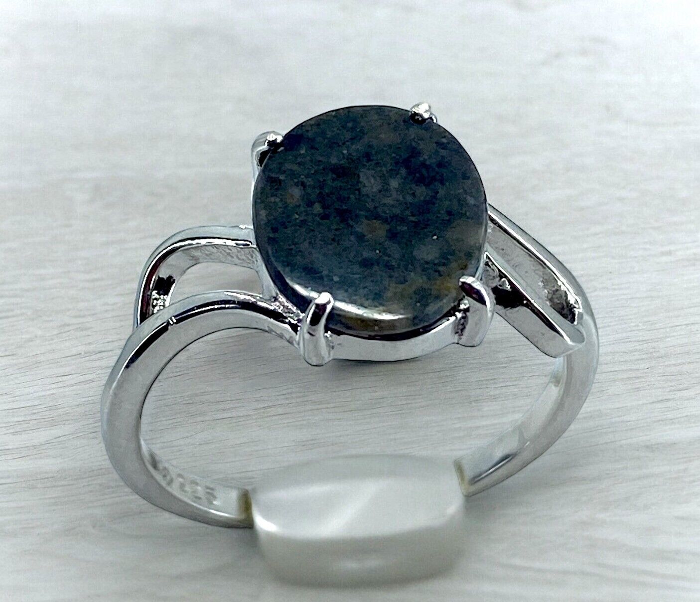 Moon Ring- Genuine Lunar Meteorite Jewelry - Size 6.25 - TOP METEORITE Jewelry