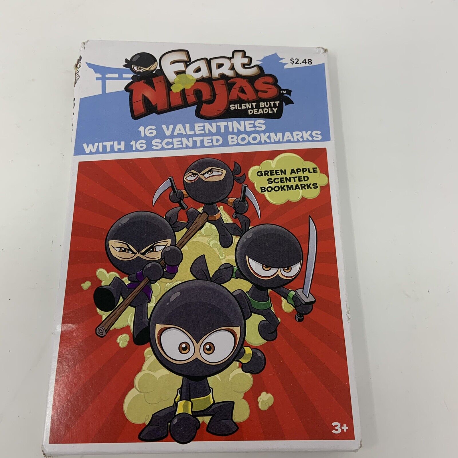 16 Fart Ninja with Scented Bookmark Classroom Valentine Exchange Cards