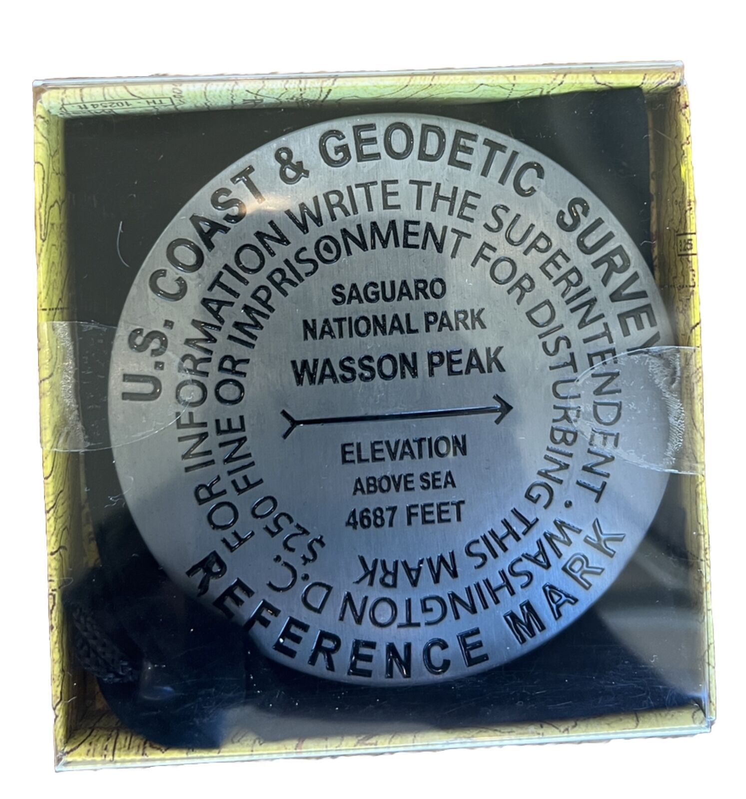 3” GEO SITU U.S. GEOLOGICAL Survey Bench Ref Marker Elevation Above Sea SAGUARO