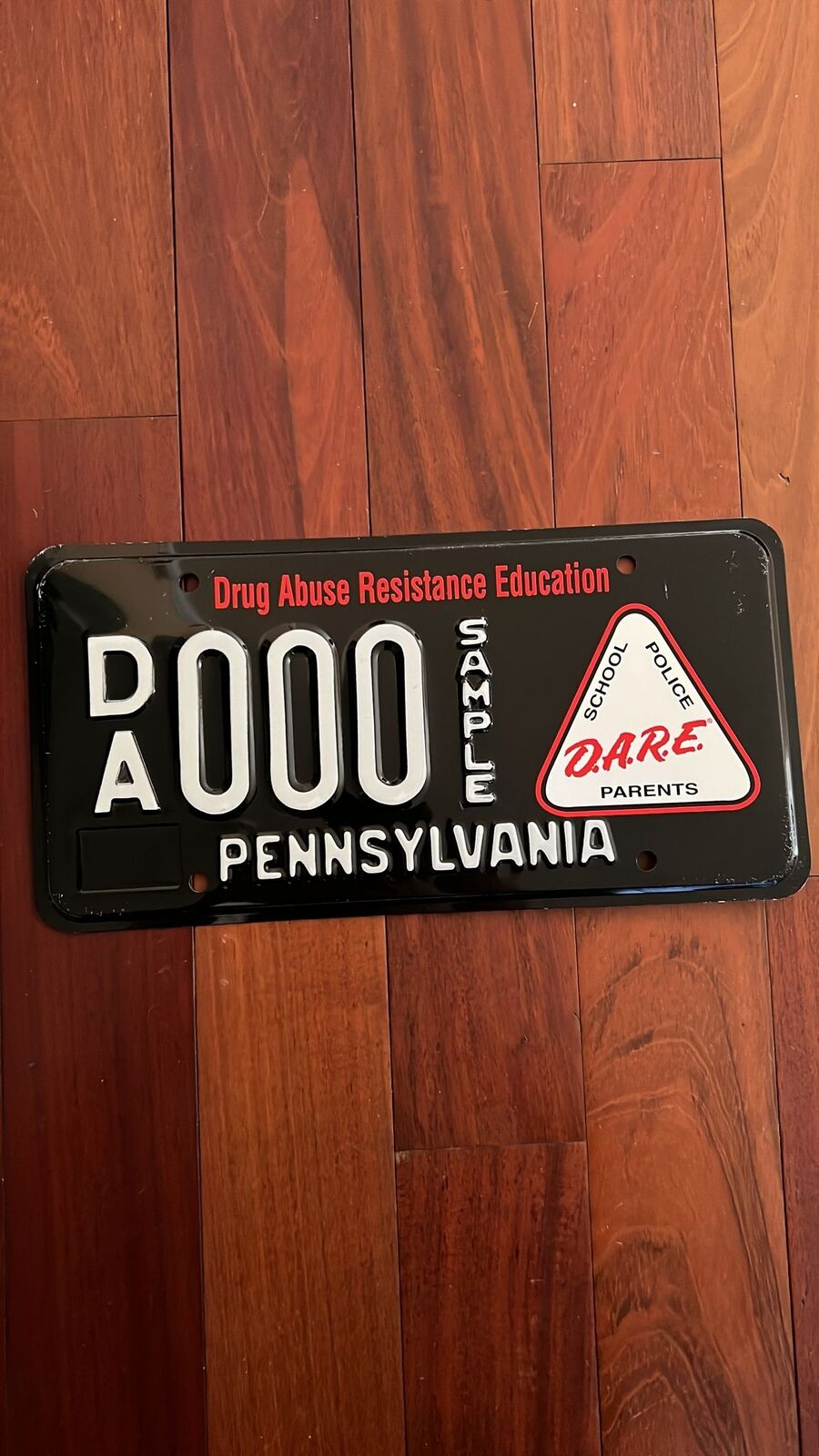 D.A.R.E. Pennsylvania Sample License Plate Vintage DARE Drug Abuse Resistance